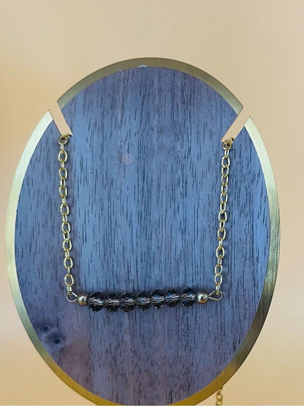 Elegant Gold plated and Brown Beaded Necklace